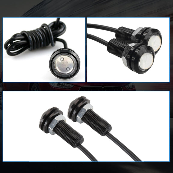 10 PCS 18mm 1.5W DC9-80V Motorcycle Eagle Eye Light Double Lens(Red Light)