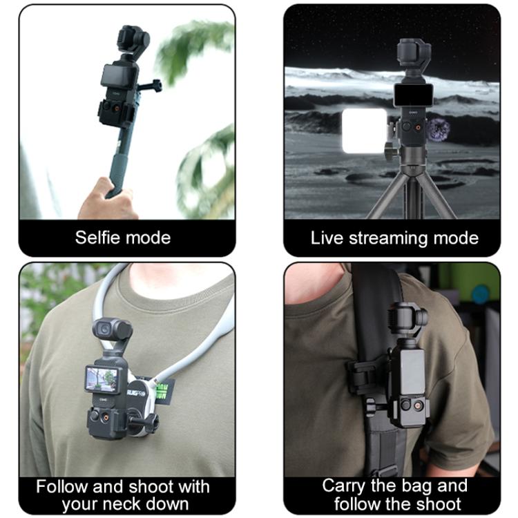 For DJI Osmo Pocket 3 Adapter Expansion Bracket Frame with Chest Strap