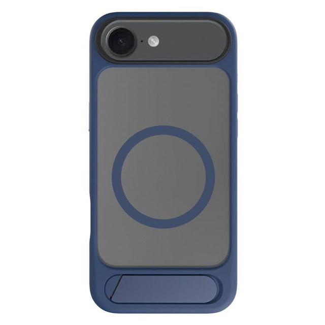 For iPhone 17 Air Kalebol MagSafe Invisible Tilt Holder PC Hybrid TPU Case(Navy Blue)