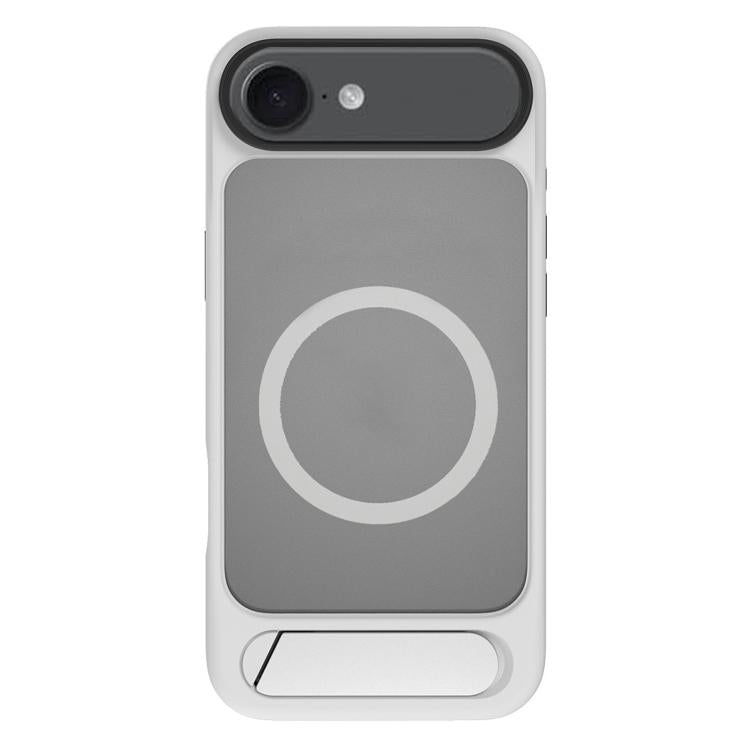 For iPhone 17 Air Kalebol MagSafe Invisible Tilt Holder PC Hybrid TPU Case(Grey White)
