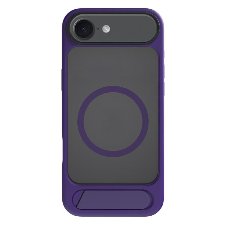 For iPhone 17 Air Kalebol MagSafe Invisible Tilt Holder PC Hybrid TPU Case(Purple)