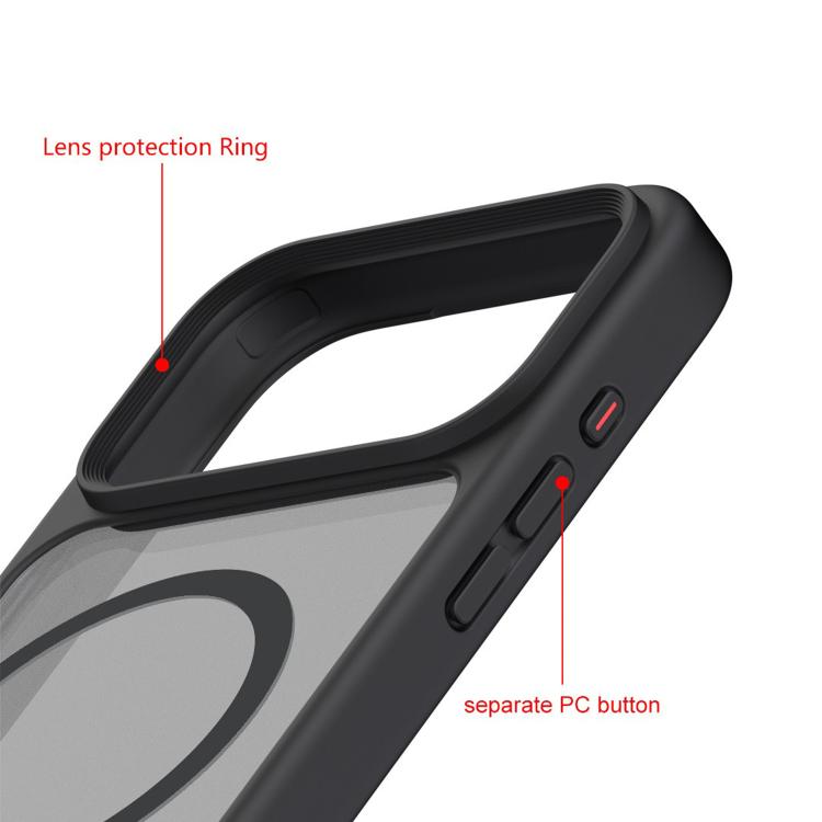 For iPhone 17 Pro Kalebol MagSafe Invisible Tilt Holder PC Hybrid TPU Case(Grey White)