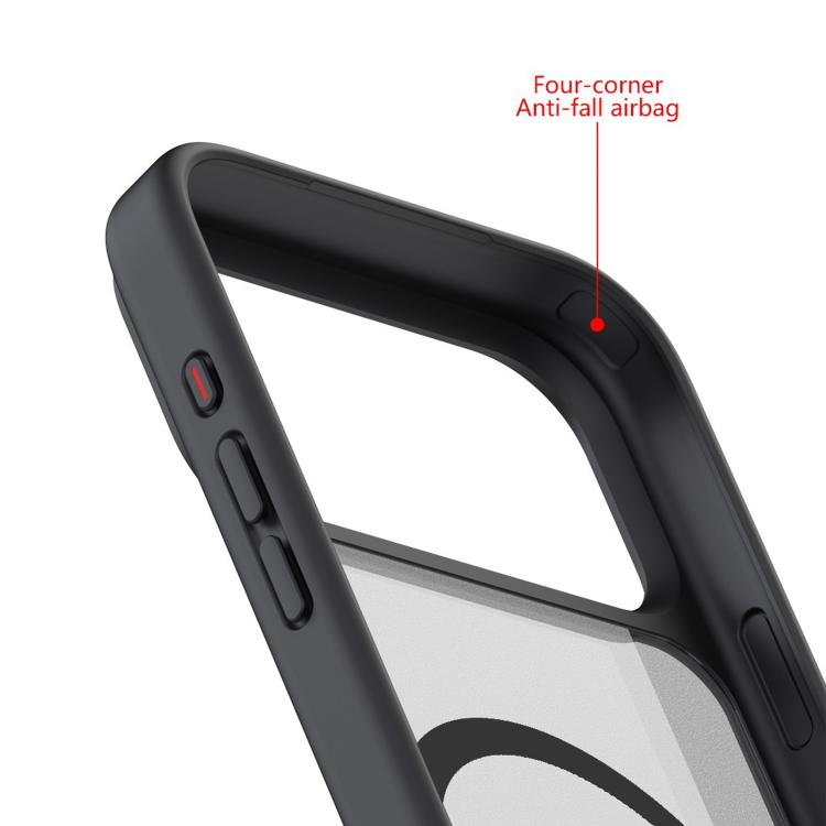 For iPhone 17 Air Kalebol MagSafe Invisible Tilt Holder PC Hybrid TPU Case(Grey White)