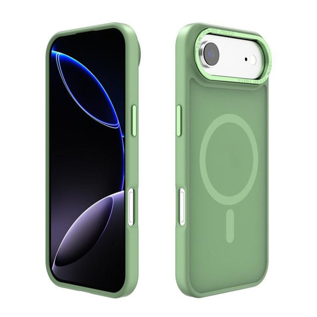 For iPhone 17 Air Kalebol Metal Lens Frame MagSafe Frosted PC Phone Case(Matcha Green)