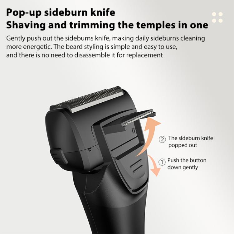 Full Body Washable LED Digital Display Reciprocating Electric Shaver(Exclusive Black + 1 Set of Blades)