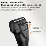 Full Body Washable LED Digital Display Reciprocating Electric Shaver(Gun Fight Black)