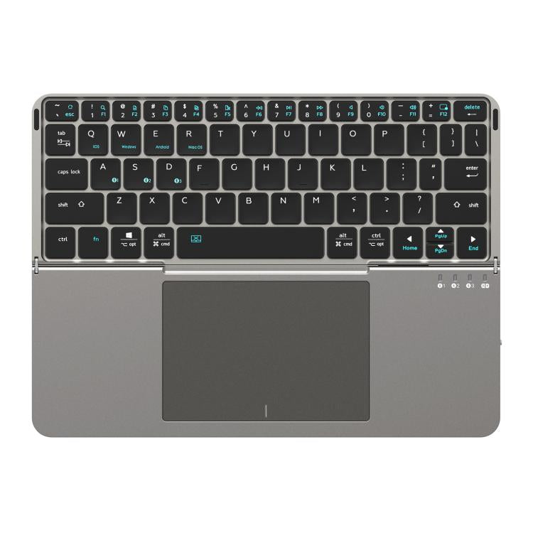 DUX DUCIS OK Fold Series Two-fold Touch Wireless Bluetooth Keyboard Tablet Leather Case(Black)
