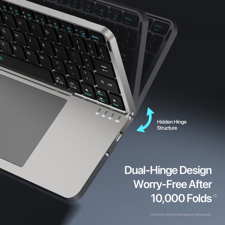 DUX DUCIS OK Fold Series Two-fold Touch Wireless Bluetooth Keyboard Tablet Leather Case(Black)