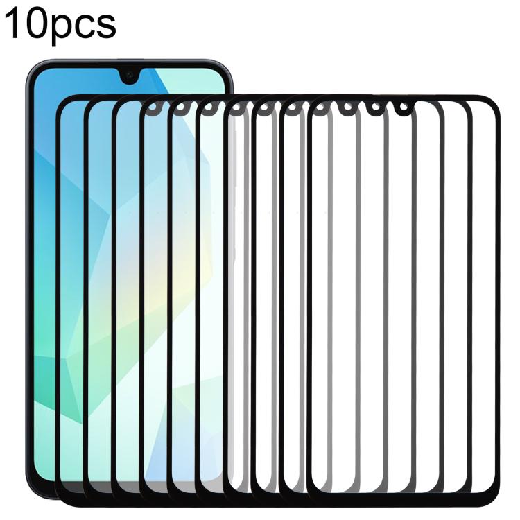 For Samsung Galaxy A16 5G SM-A166B 10pcs Front Screen Outer Glass Lens with OCA Optically Clear Adhesive