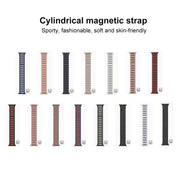 For Apple Watch 46mm / 49mm / 45mm / 44mm Cylinder Magnetic Two-color Loop Silicone Watch Band(Black White)
