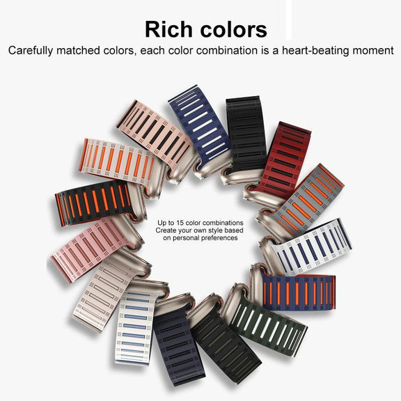 For Apple Watch 42mm / 41mm / 40mm / 38mm Cylinder Magnetic Two-color Loop Silicone Watch Band(Black White)
