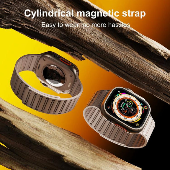 For Apple Watch 42mm / 41mm / 40mm / 38mm Cylinder Magnetic Two-color Loop Silicone Watch Band(Black White)