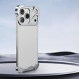 For iPhone 17 Pro Max Frameless Metal Corner Pad Phone Case with Lens Film(Silver) - free shipping - PMC TechLife - Order now!