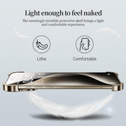 For iPhone 17 Pro Max Frameless Metal Corner Pad Phone Case with Lens Film(Silver)
