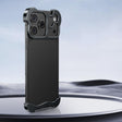For iPhone 17 Pro Max Frameless Metal Corner Pad Phone Case with Lens Film(Black) - free shipping - PMC TechLife - Order now!
