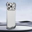 For iPhone 17 Pro Frameless Metal Corner Pad Phone Case with Lens Film(Grey) - free shipping - PMC TechLife - Order now!