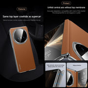 For Honor Magic V5 SULADA Frameless Top Layer Cowhide Leather PC Phone Case(Brown)