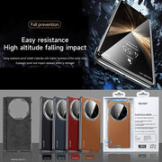For Honor Magic V5 SULADA Frameless Top Layer Cowhide Leather PC Phone Case(Brown)