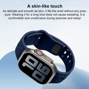 For Apple Watch 46mm / 49mm / 45mm / 44mm Shark Texture Holes Silicone Watch Band(White)