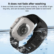 For Apple Watch 46mm / 49mm / 45mm / 44mm Shark Texture Holes Silicone Watch Band(White)