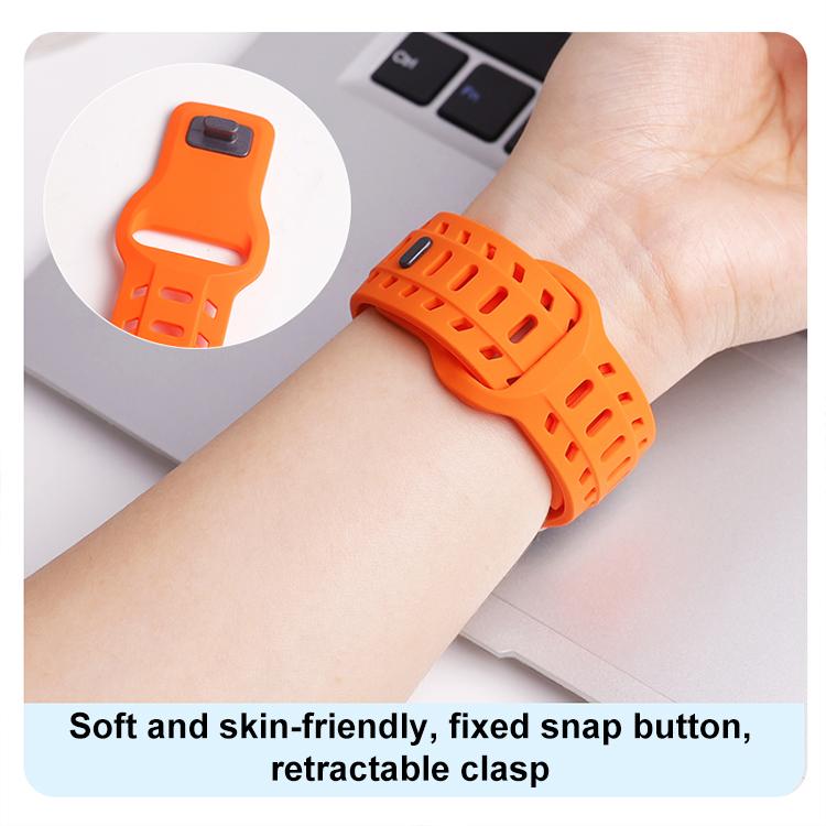 For Apple Watch 46mm / 49mm / 45mm / 44mm Shark Texture Holes Silicone Watch Band(Red)