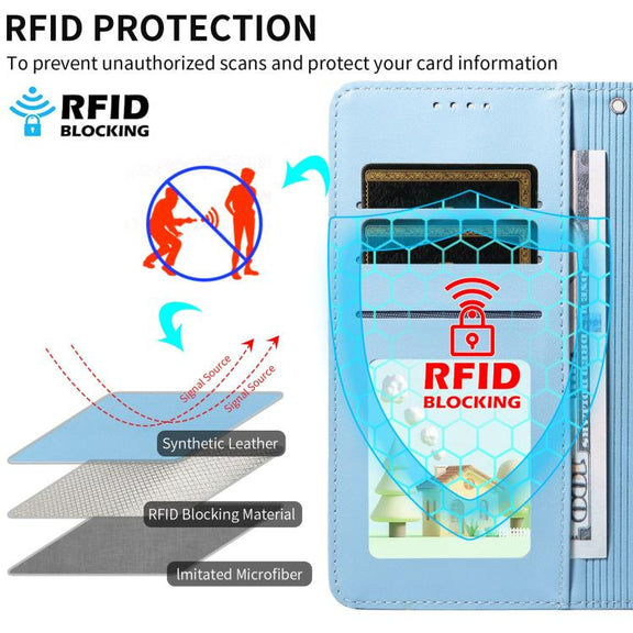 For Motorola Edge 50 Neo 5G Embossed Heart Dog RFID Blocking Wallet Leather Phone Case(Sky Blue)