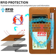 For Motorola Edge 50 Ultra 5G Embossed Heart Dog RFID Blocking Wallet Leather Phone Case(Brown)