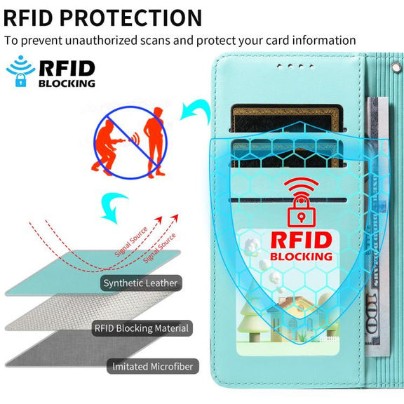 For Motorola Moto G35 5G Embossed Heart Dog RFID Blocking Wallet Leather Phone Case(Green)