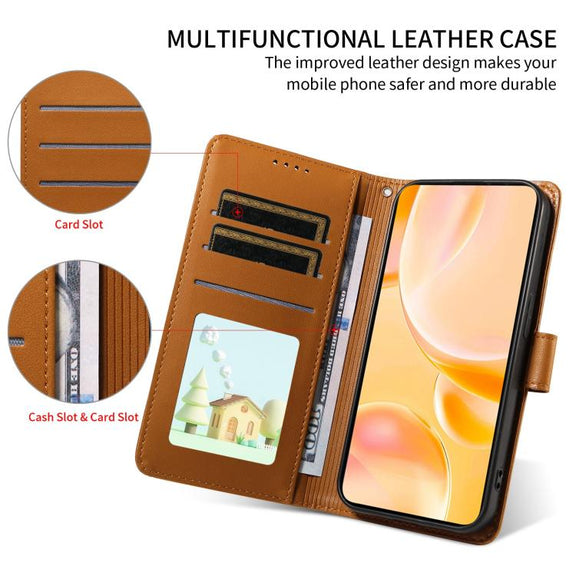 For Motorola Moto G55 5G Embossed Heart Dog RFID Blocking Wallet Leather Phone Case(Brown)