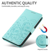 For Motorola Moto G56 5G / G66j Embossed Heart Dog RFID Blocking Wallet Leather Phone Case(Green)