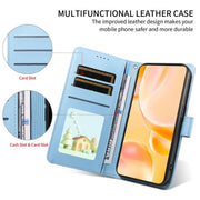 For Motorola Moto G86 5G Embossed Heart Dog RFID Blocking Wallet Leather Phone Case(Sky Blue)