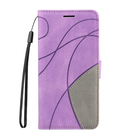 For Nothing Phone 3A Dual-color Splicing Flip Leather Phone Case(Purple)