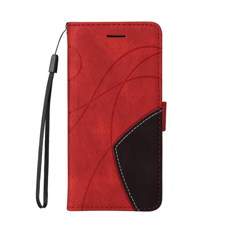 For Nothing Phone 3A Pro Dual-color Splicing Flip Leather Phone Case(Red)