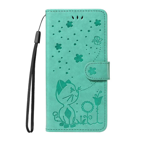 For Nothing CMF Phone 2 Pro Cat and Bee Embossed Flip Leather Phone Case(Green)