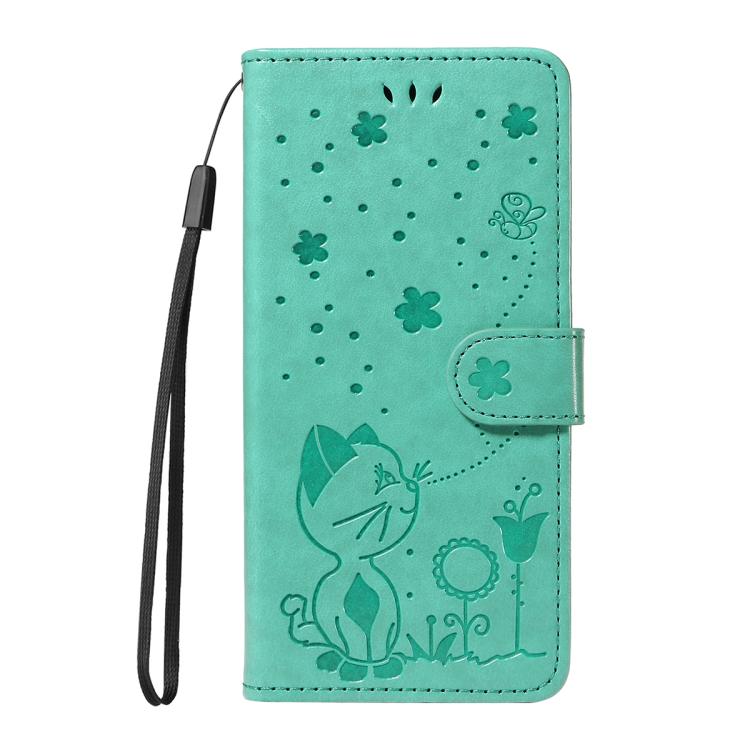 For Nothing CMF Phone 2 Pro Cat and Bee Embossed Flip Leather Phone Case(Green)