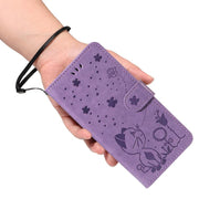 For Nothing Phone 3 Cat and Bee Embossed Flip Leather Phone Case(Purple)