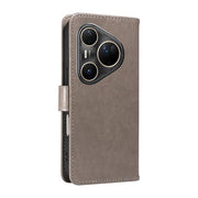 For Huawei Pura 80 Ultra 5G Cat and Bee Embossed Flip Leather Phone Case(Grey)