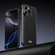 For iPhone 16 Pro Max J TRIBE Metal Frameless Plain Leather MagSafe Phone Case(Black) - free shipping - PMC TechLife - Order now!