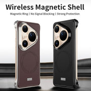 For Huawei Pura 80 5G J TRIBE Metal Frameless Plain Leather MagSafe Phone Case(Black)