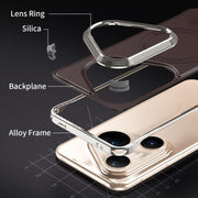 For Huawei Pura 80 5G J TRIBE Metal Frameless Plain Leather MagSafe Phone Case(Black)