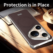 For Huawei Pura 80 Pro 5G J TRIBE Metal Frameless Plain Leather MagSafe Phone Case(Brown)