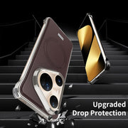 For Huawei Pura 80 Pro 5G J TRIBE Metal Frameless Plain Leather MagSafe Phone Case(Brown)