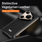 For Huawei Pura 80 Pro+ 5G J TRIBE Metal Frameless Plain Leather MagSafe Phone Case(Brown)