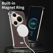 For Huawei Pura 80 Pro+ 5G J TRIBE Metal Frameless Plain Leather MagSafe Phone Case(Brown)