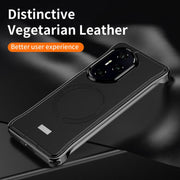 For Honor 300 Pro J TRIBE Metal Frameless Plain Leather MagSafe Phone Case(Brown)