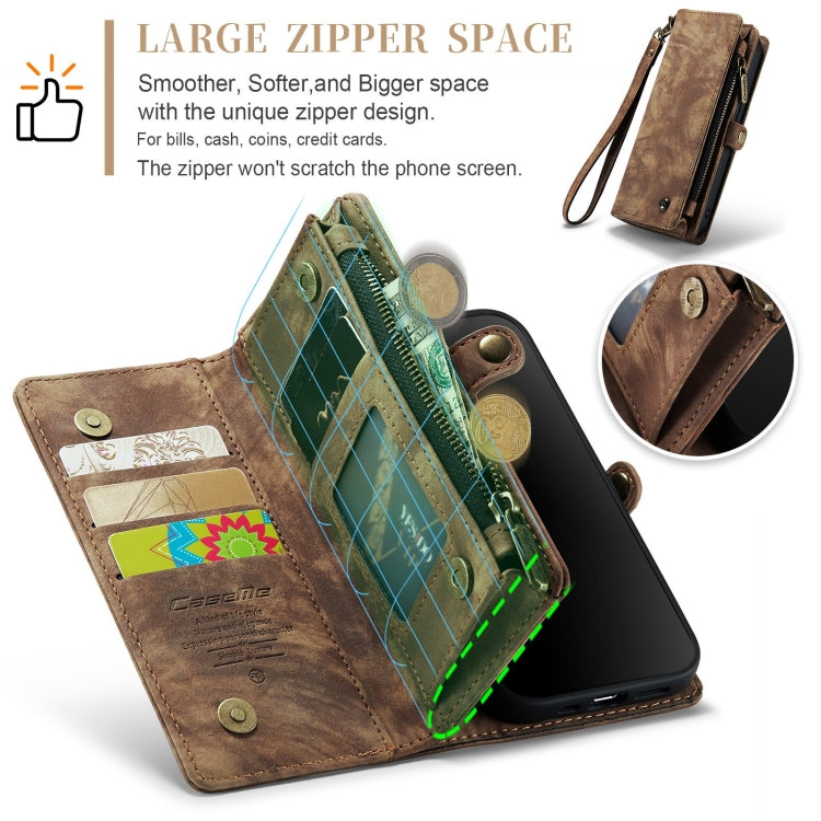 For iPhone 12 mini CaseMe-008 Detachable Multifunctional Wallet Leather Phone Case (Brown)
