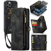 For iPhone 12 Pro Max CaseMe-008 Detachable Multifunctional Wallet Leather Phone Case (Black)