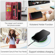 For iPhone 12 Pro Max CaseMe-008 Detachable Multifunctional Wallet Leather Phone Case (Red)