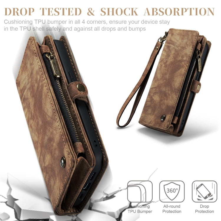 For iPhone 12 Pro Max CaseMe-008 Detachable Multifunctional Wallet Leather Phone Case (Brown)