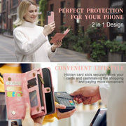 For iPhone 12 Pro Max CaseMe-008 Detachable Multifunctional Wallet Leather Phone Case (Pink)